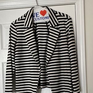 Chicos Black and White Striped Women's Blazer